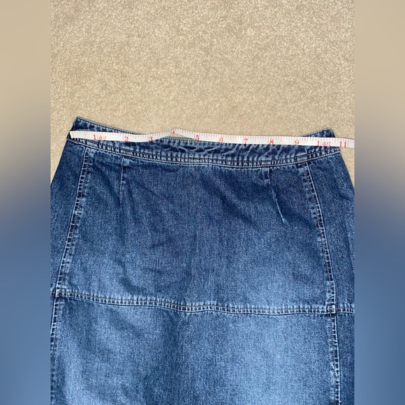 Esprit Vintage high waisted maxi dark blue denim jean skirt 100% Cotton (US 8) - Picture 8 of 10